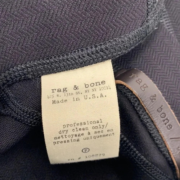 Rag and Bone Leggings Lawson Chevron Stretch Pants Pull On Ankle Zip Black Small - Picture 10 of 11